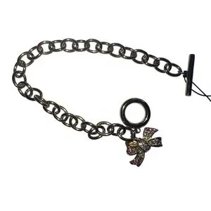 Coach | Jewelry | Coach Bow Pave Gold Tone Chain Link Bracelet Nwt ...